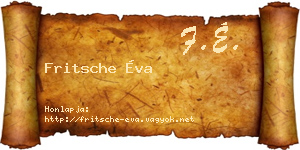 Fritsche Éva névjegykártya